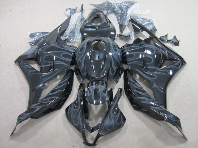 Negro Plata Llama Plástica CBR 600 RR 09-12 Negro Plata Llama Plástica CBR 600 RR 09-12