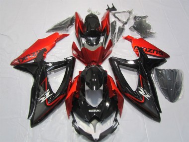 Negro Rojo ABS Kits Carenado GSXR 1000 K7 07-08
