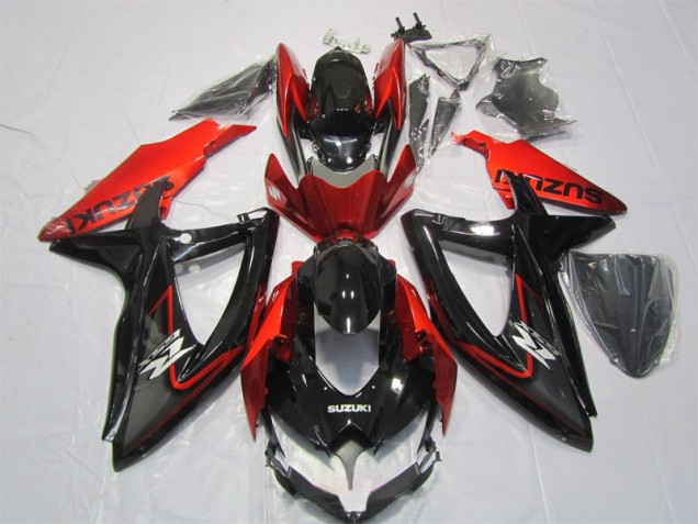 Negro Rojo ABS Kits Carenado GSXR 1000 K7 07-08