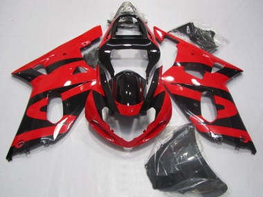Negro Rojo ABS Plástico GSXR 750 K1 K2 K3 01-03
