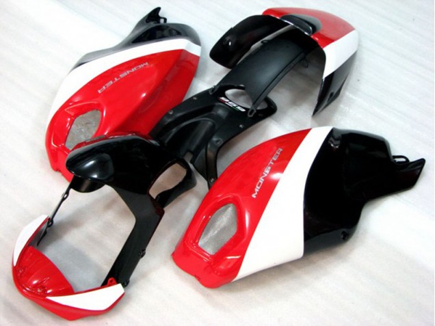 Negro Rojo Blanco Monster Carenado Ducati Monster 696 08-12 Negro Rojo Blanco Monster Carenado Ducati Monster 696 08-12