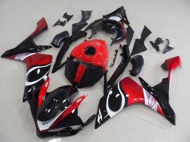 Negro Rojo Brillante Carenado R1 07-08
