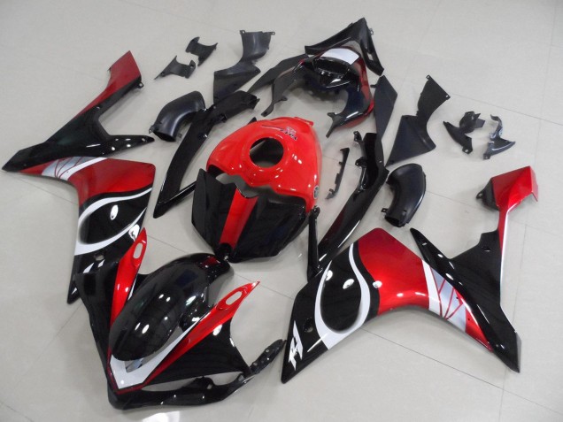 Negro Rojo Brillante Carenado R1 07-08 Negro Rojo Brillante Carenado R1 07-08