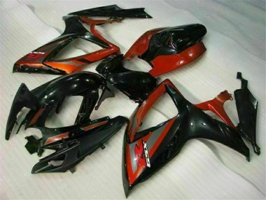 Negro Rojo Kits Carenado GSXR 600 / 750 K6 06-07