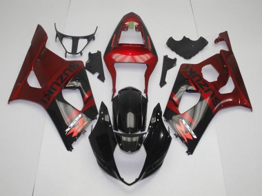 Negro Rojo Kits Completo Carenado GSXR 1000 K3 03-04