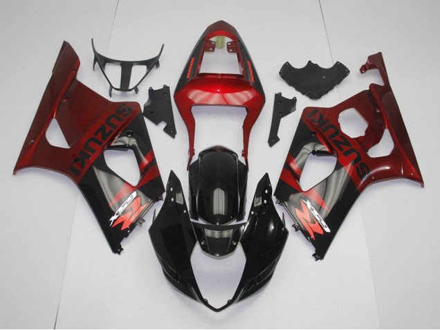 Negro Rojo Kits Completo Carenado GSXR 1000 K3 03-04 Negro Rojo Kits Completo Carenado GSXR 1000 K3 03-04