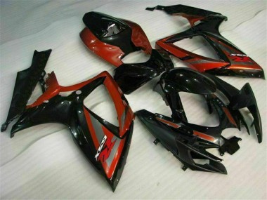 Negro Rojo Kits Completo Carenado GSXR 600 / 750 K6 06-07