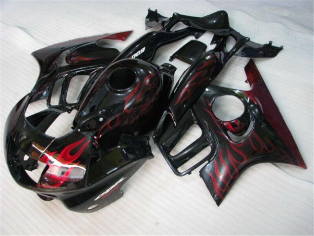Negro Rojo Llama ABS Plástico CBR 600 F3 95-98 Negro Rojo Llama ABS Plástico CBR 600 F3 95-98