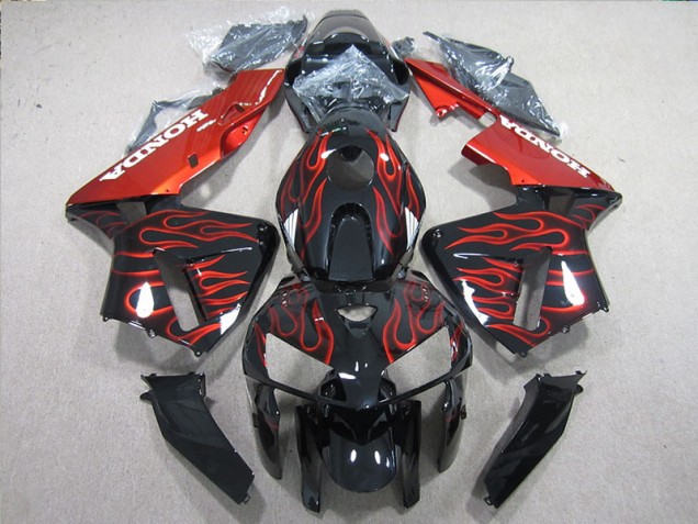 Negro Rojo Llama Carenado CBR 600 RR 05-06