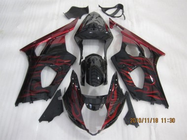 Negro Rojo Llama Carenado GSXR 1000 K3 03-04