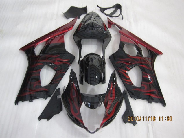 Negro Rojo Llama Carenado GSXR 1000 K3 03-04 Negro Rojo Llama Carenado GSXR 1000 K3 03-04