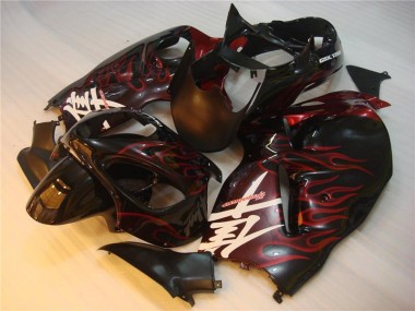 Negro Rojo Llama Carenado GSXR 1300 Hayabusa 96-07
