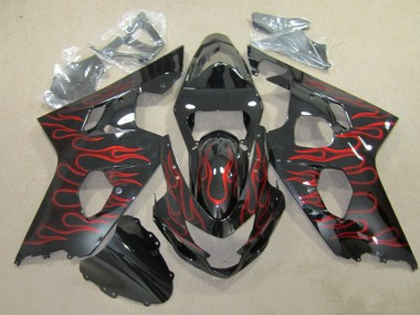 Negro Rojo Llama Carenado GSXR 600 K4 04-05