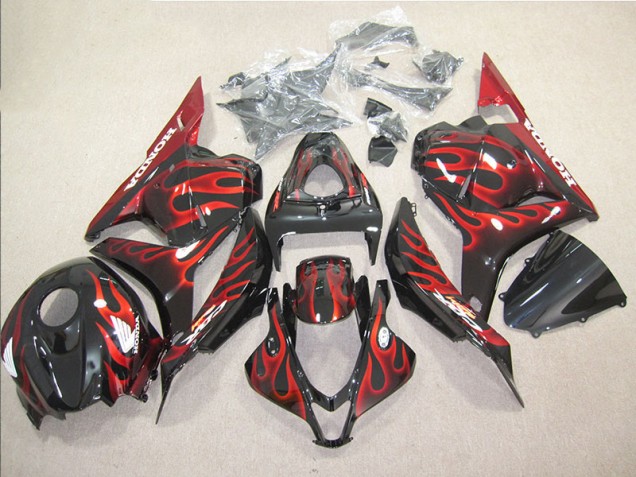 Negro Rojo Llama Kit Carenado CBR 600 RR 09-12 Negro Rojo Llama Kit Carenado CBR 600 RR 09-12