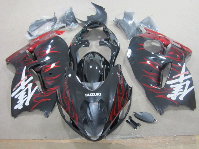 Negro Rojo Llama Plástica GSXR 1300 Hayabusa 96-07 Negro Rojo Llama Plástica GSXR 1300 Hayabusa 96-07