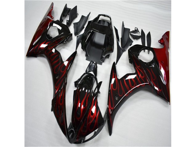 Negro Rojo Llama Plástico R6 03-05