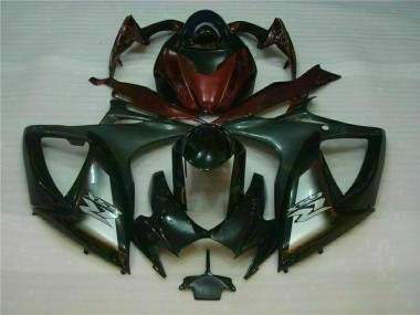 Negro Rojo Plástica GSXR 600 / 750 K6 06-07