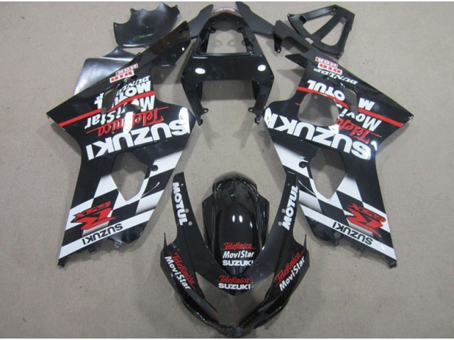 Negro Rojo Telefumia Movistar Carenado GSXR 600 K4 04-05 Negro Rojo Telefumia Movistar Carenado GSXR 600 K4 04-05