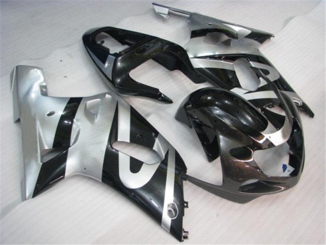 Plata Negro Kit Completo Carenado GSXR 600 / 750 K1 K2 K3 01-03 Plata Negro Kit Completo Carenado GSXR 600 / 750 K1 K2 K3 01-03