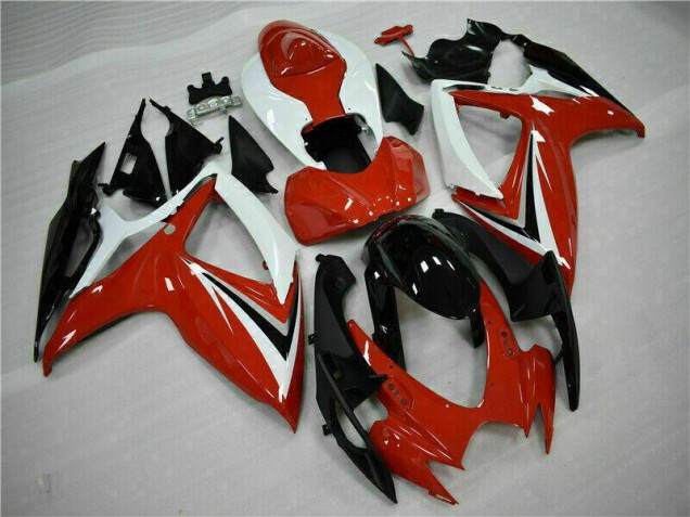 Rojo Blanco ABS Carenado GSXR 600 / 750 K6 06-07 Rojo Blanco ABS Carenado GSXR 600 / 750 K6 06-07