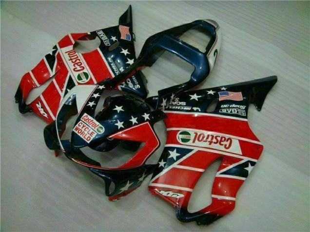 Rojo Blanco Azul Castrol Cycle World Carenado CBR 600 F4i 01-03