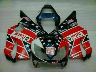Rojo Blanco Azul Castrol Cycle World Carenado CBR 600 F4i 01-03
