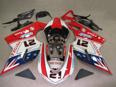 Rojo Blanco Breil Xerox 21 Carenado Ducati 1098 07-14