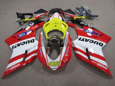 Rojo Blanco Generali 46 Carenado Ducati 1098 848 07-14