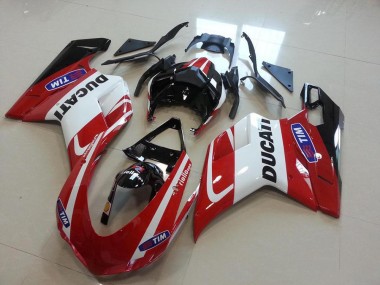 Rojo Blanco Inyección Kit Carenado Ducati 848 1098 1198 07-14
