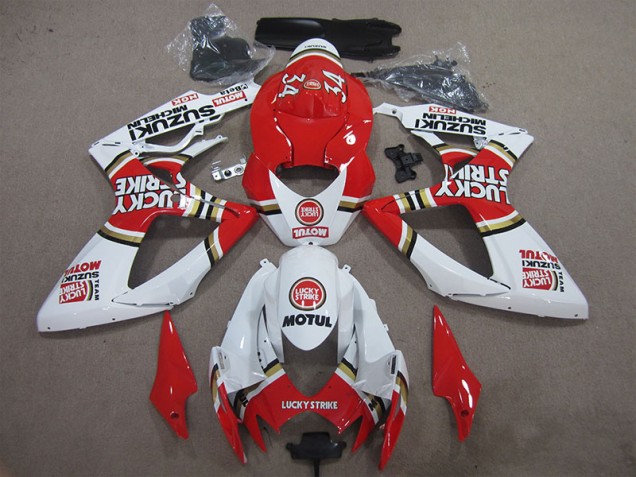 Rojo Blanco Lucky Strike Motul Carenado GSXR 600 K6 06-07 Rojo Blanco Lucky Strike Motul Carenado GSXR 600 K6 06-07