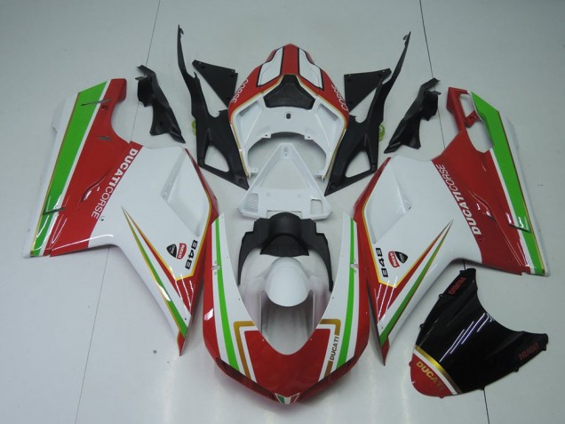 Rojo Blanco & Verde Carenado Ducati 848 1098 1198 07-14