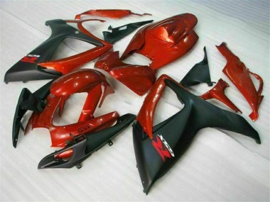 Rojo Negro Inyección Kit Carenado GSXR 600 / 750 K6 06-07