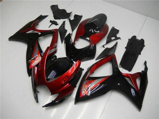 Rojo Negro Kit Carenado Inyección GSXR 600 / 750 K6 06-07 Rojo Negro Kit Carenado Inyección GSXR 600 / 750 K6 06-07
