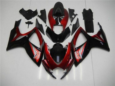 Rojo Negro Kit Carenado Inyección GSXR 600 / 750 K6 06-07