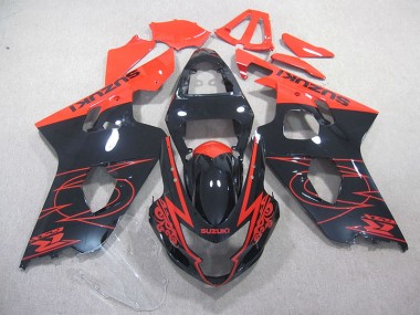 Rojo Negro Kits Carenado GSXR 750 K4 04-05