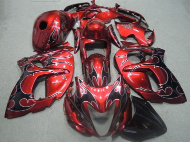 Rojo Negro Llama Carenado GSXR 1300 Hayabusa 08-19