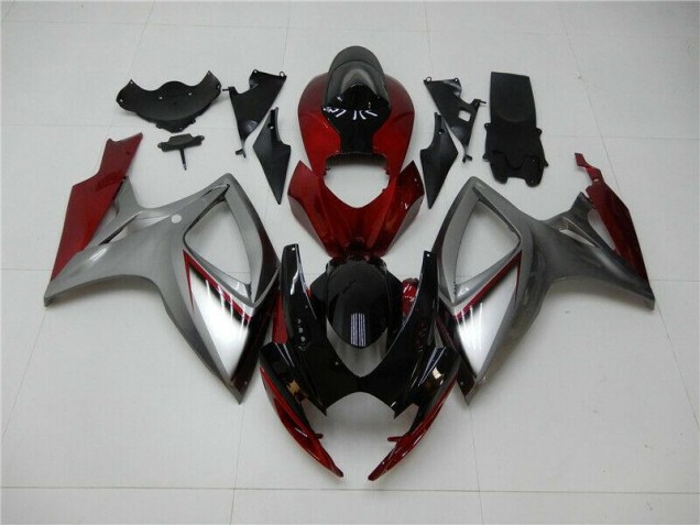 Rojo Plata Carenado GSXR 600 / 750 K6 06-07 Rojo Plata Carenado GSXR 600 / 750 K6 06-07