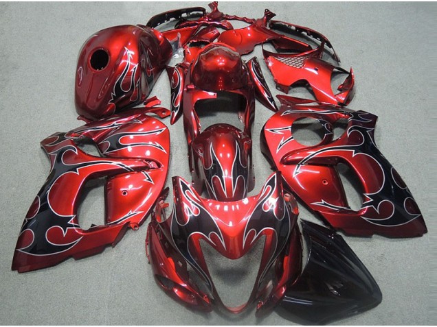Rojo con Negro Llama Carenado GSXR 1300 Hayabusa 96-07 Rojo con Negro Llama Carenado GSXR 1300 Hayabusa 96-07
